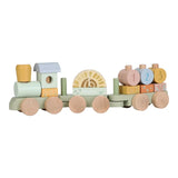 Little Dutch train de blocs en bois Safari Friends vert LD7435