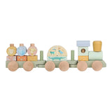Little Dutch train de blocs en bois Safari Friends vert LD7435