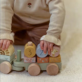 Little Dutch train de blocs en bois Safari Friends vert LD7435