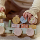 Little Dutch train de blocs en bois Safari Friends vert LD7435
