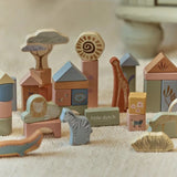 Little Dutch blocs de construction en bois Safari Friends vert LD7445