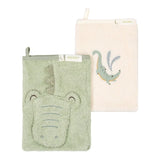 Little Dutch lot de 2 gants de toilette crocodile vert Safari Friends TE52116047