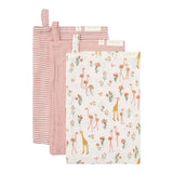 Little Dutch lot de 3 gants de toilette rose blooming safari Safari Friends TE50556047
