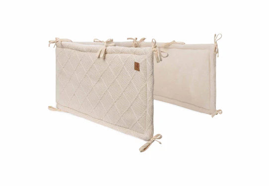 Jollein Tour de Lit/Parc 180x30cm Check Knit - Oatmeal 004-895-68038