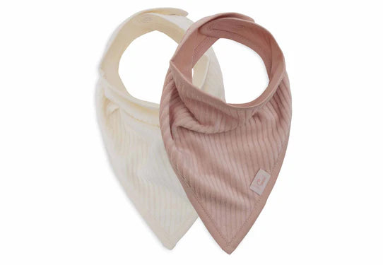 Jollein bandana en velours côtelé rose sauvage/ivoire (lot de 2) 029-548-67111