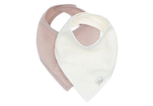 Jollein bandanas gaze de coton wild rose/oatmeal (lot de 2) 029-867-68078
