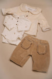 Bamboom pantalon large en velours mocha sand