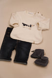 Bamboom sweat Teckel blanc chaud coton bio