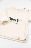 Bamboom sweat Teckel blanc chaud coton bio