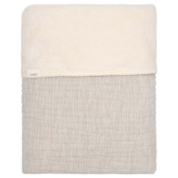 Koeka couverture berceau 75x100cm teddy Rivoli stone/warm white 1080-0001 col 618