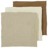 Meyco Baby draps tétra 70x70cm off white/sand/toffee (lot de 3) 489371