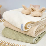 Meyco Baby cape de bain 75x75cm Popcorn soft olive 112.205.70.03