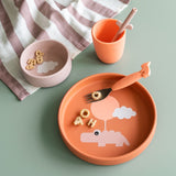 Done By Deer Set de repas en silicone Happy clouds Papaya 1539736