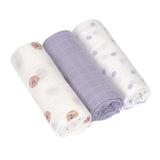 Lassig draps tétra 80x80cm Tiny Team pastel lilac (lot de 3) 13120017006