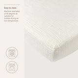 Meyco Baby drap-housse en gaze de coton prélavée offwhite 239.000.19.03