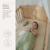 Meyco Baby drap-housse en gaze de coton prélavée soft sand 239.000.62.03
