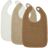 Meyco Baby bavoirs en éponge à scratch off white/sand/toffee (lot de 3) 611306