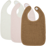 Meyco Baby bavoirs en éponge à scratch off white/soft pink/toffee (lot de 3) 611381