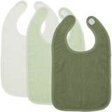 Meyco Baby bavoirs en éponge à scratch off white/soft green/forest green (lot de 3) 611346