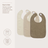 Meyco Baby bavoirs en éponge à scratch off natural/soft sand/taupe (lot de 3) 240.000.DB.02C