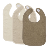 Meyco Baby bavoirs en éponge à scratch off natural/soft sand/taupe (lot de 3) 240.000.DB.02C