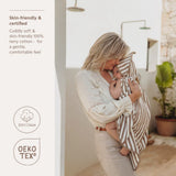 Meyco Baby cape de bain 75x75cm stripe taupe 308.253.31.03