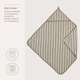 Meyco Baby cape de bain 75x75cm stripe taupe 308.253.31.03