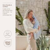 Meyco Baby cape de bain 75x75cm stripe jeans blue 308.253.78.03