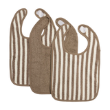 Meyco Baby bavoirs en éponge rayés (lot de 3) taupe 312.253.31.02C