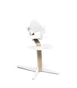 Nomi pied de chaise bois blanchi + kit assise, repose-pieds et pieds blanc