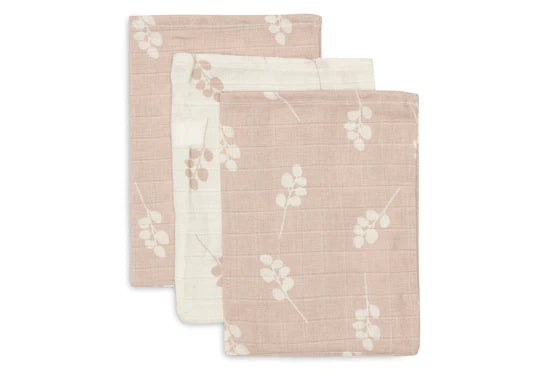 Jollein gant de toilette en gaze de coton twig wild rose (lot de3) 536-848-67042