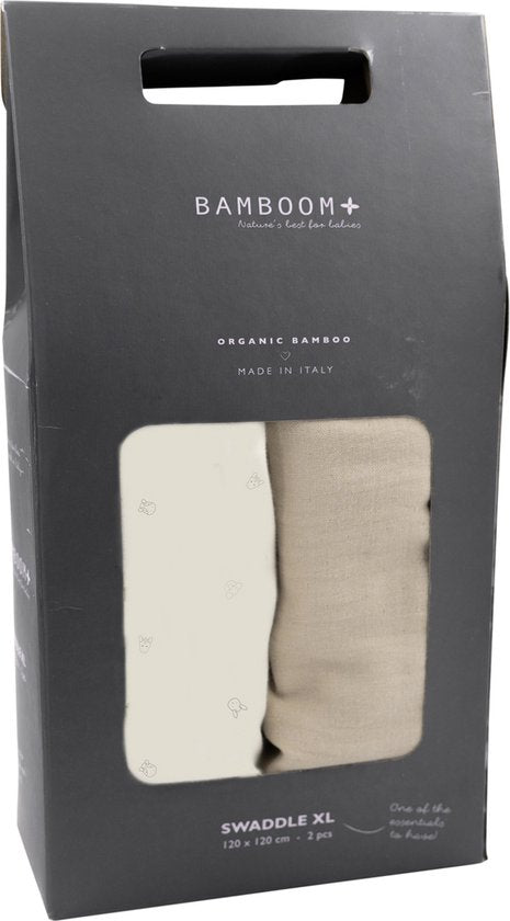 Bamboom Draps tétra XL multi-usage 120x120cm 2-Pack - animal friends 262-236