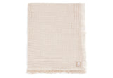 Jollein couverture gaze de Coton Fringe stripe 75x100cm biscuit 516-511-68090