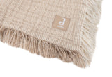 Jollein couverture gaze de Coton Fringe stripe 75x100cm biscuit 516-511-68090