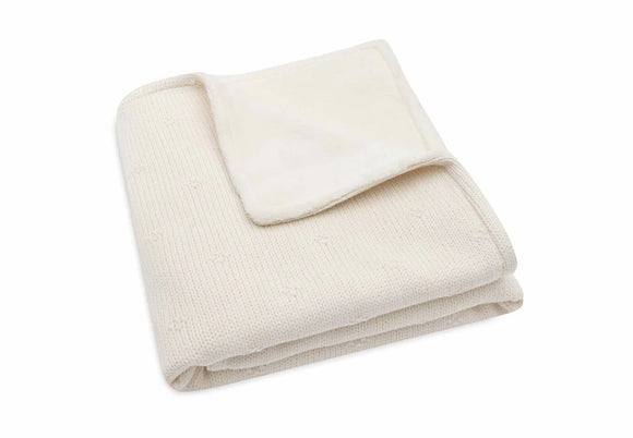 Jollein couverture berceau 75x100cm cosy knit ivory/velvet 517-511-68033