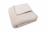 Jollein couverture berceau 75x100cm check knit oatmeal/teddy fleece 517-511-68040