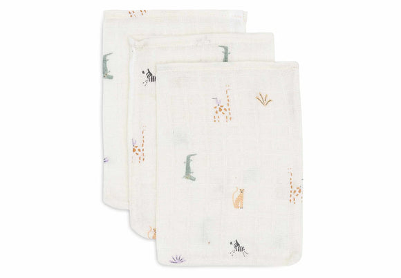 Jollein gant de toilette en gaze de coton Jungle jambo (lot de3)  536-848-67090