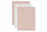 Jollein gants de Toilette Gaze de Coton 15x20cm Twinkling Wild Rose (lot de 3) 536-848-67101