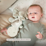 Nattou Loulou mini doudou éléphant vert tilleul et écru 318075