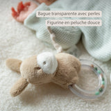 Nattou anneau hochet âne Loulou caramel clair 318150