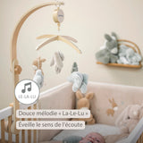 Nattou mobile musicale en bois Loulou couleurs douces 318228