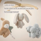 Nattou mobile musicale en bois Loulou couleurs douces 318228