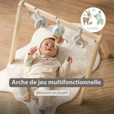Nattou arche en bois avec jouets à suspendre Loulou couleurs douces 318280