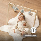Nattou arche en bois avec jouets à suspendre Loulou couleurs douces 318280