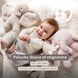 Nattou peluche éléphant 30 cm douce sable Fanfan 759014