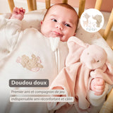 Nattou doudou éléphant en velours côtelé rose Fanfan 759113