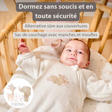 Nattou gigoteuse 60cm en velours blanc avec manches et moufles TOG2.5 Fanfan 759298