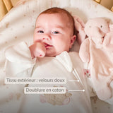 Nattou gigoteuse 60cm en velours blanc avec manches et moufles TOG2.5 Fanfan 759298