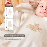 Nattou gigoteuse 60cm en velours blanc avec manches et moufles TOG2.5 Fanfan 759298