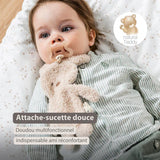 Nattou doudou attache-sucette lapin Teddy écru 856454